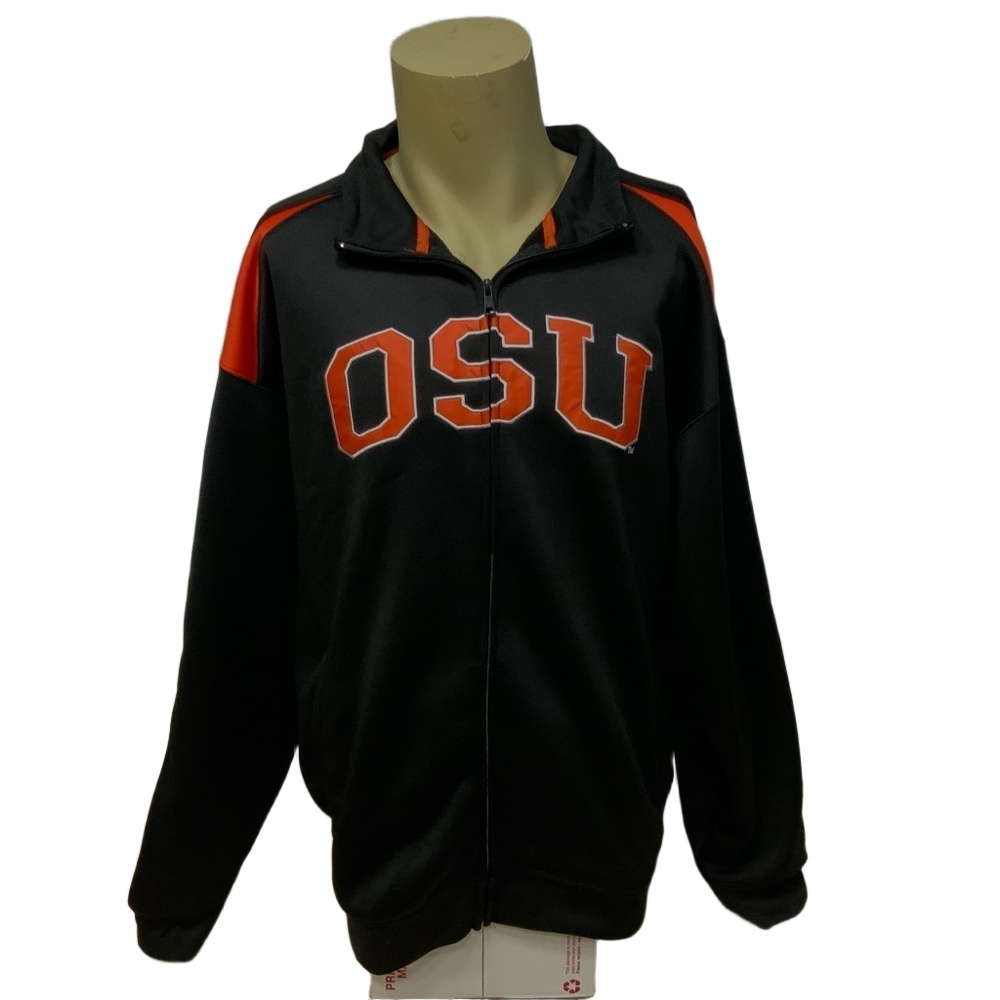 Campus Drive OSU Oklahoma State University Track Jacket Black Orange Mens XXL